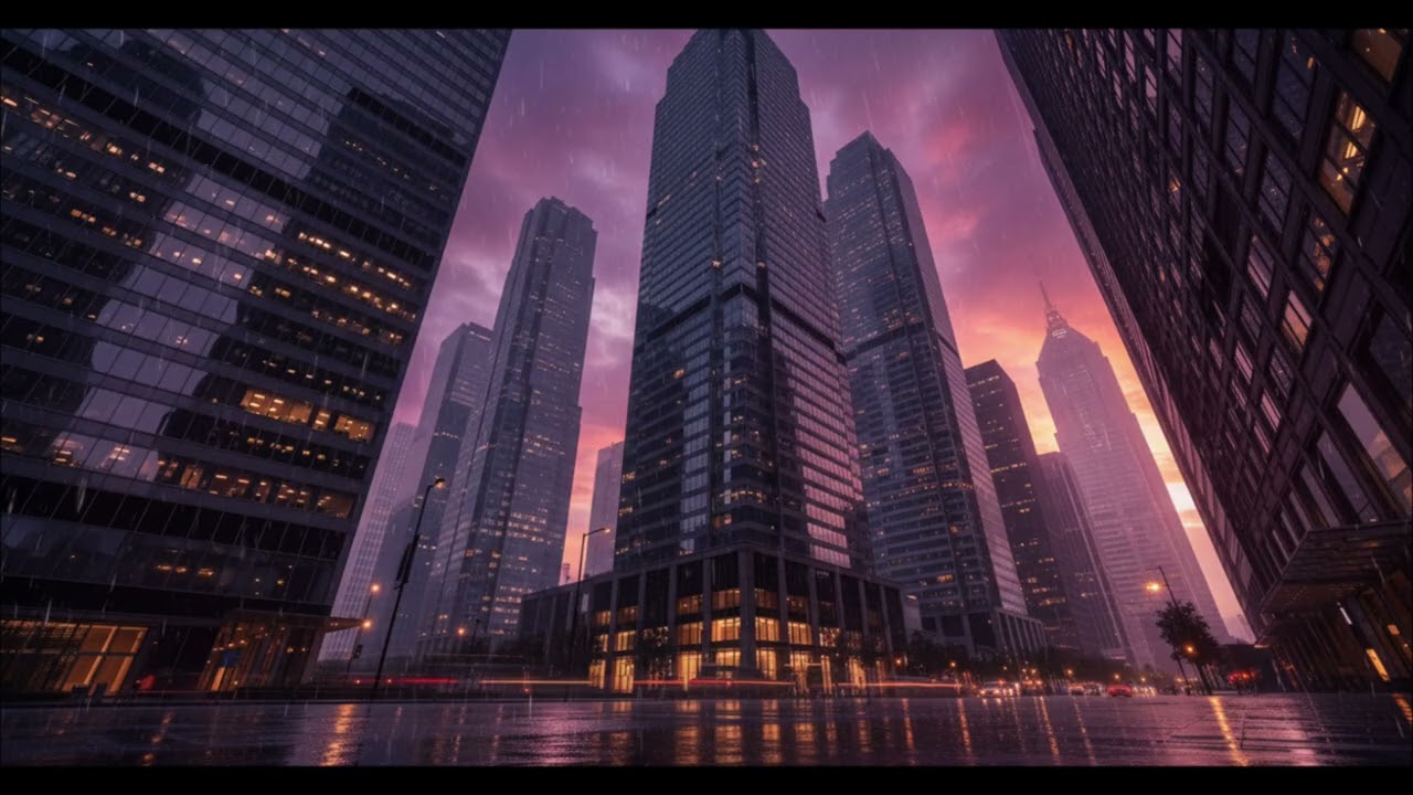 Rainy Evening in the City | Lo-Fi Study & Relaxation with Sunset Glow