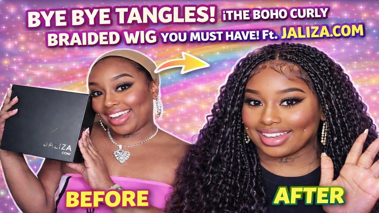 BYE BYE TANGLES! |THE BOHO CURLY BRAIDED WIG YOU MUST HAVE! Ft. JALIZA.COM #braidedwigs#braids#howto