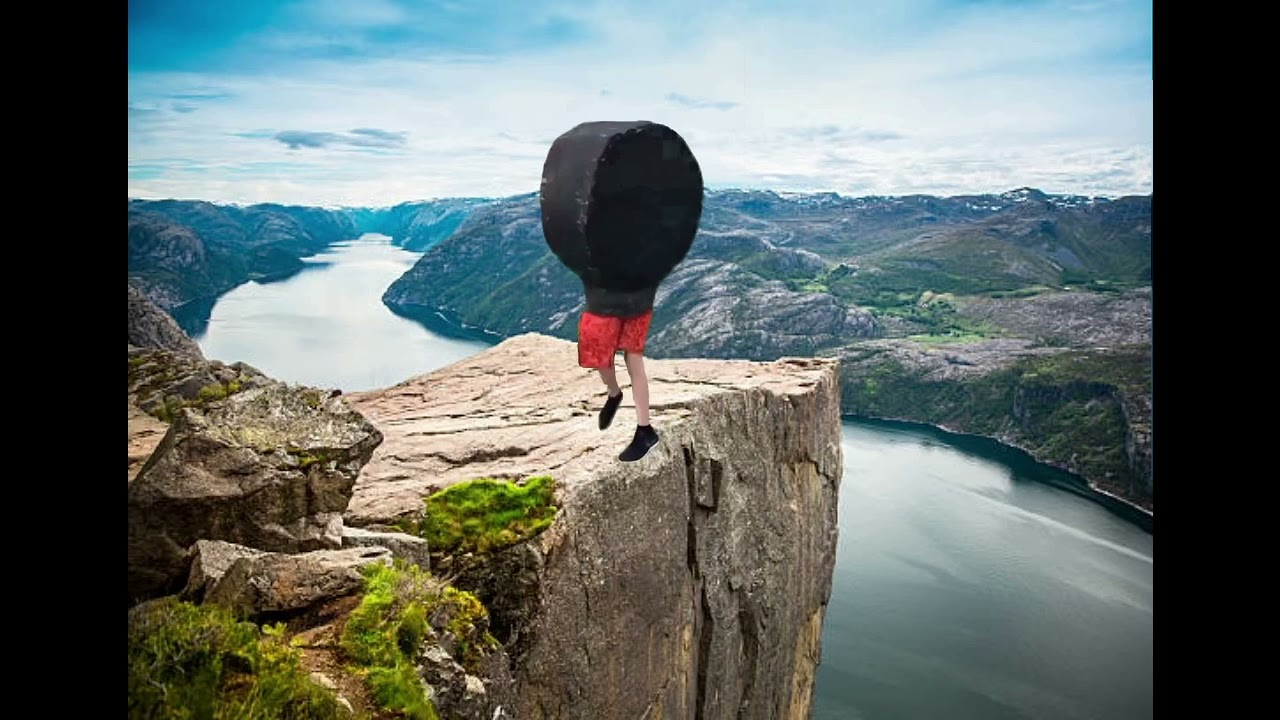 Wheel Man Rolls Of a Cliff