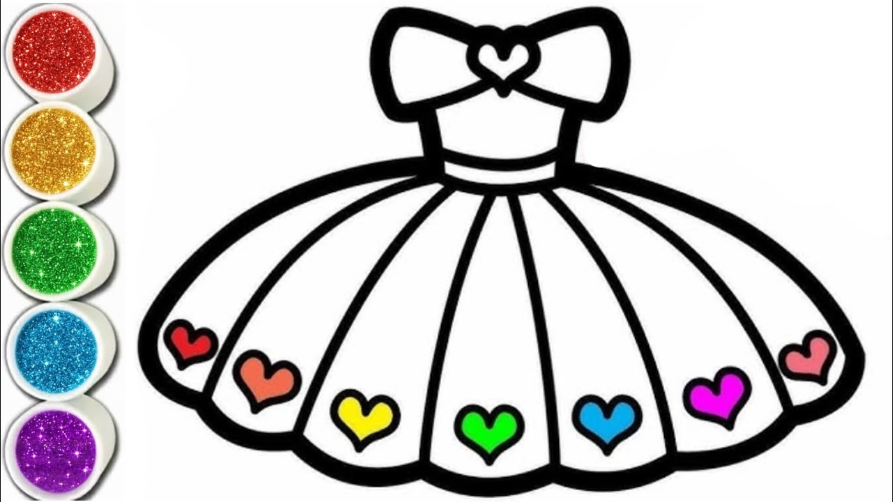 frock Drawing, Painting & Colouring For Kids Toddlers_Kids Art'
