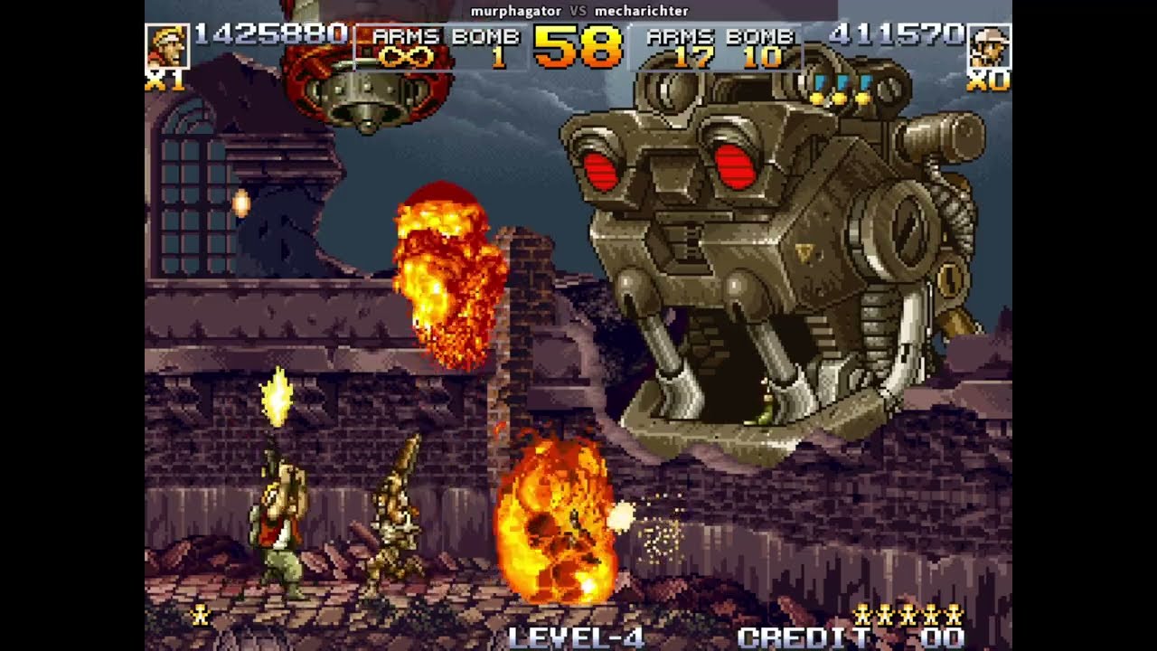 Metal Slug 4  | murphagator VS mecharichter | 🇺🇸🇺🇸 Fightcade2 #fightcade2 #fightcade #capcom #snk