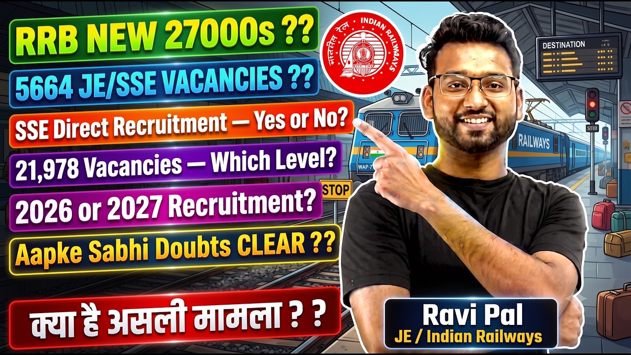 RRB JE/SSE New 5664 vacancies ? SSE Direct Recruitment ?? 27000+ vacancies #rrb #rrbje