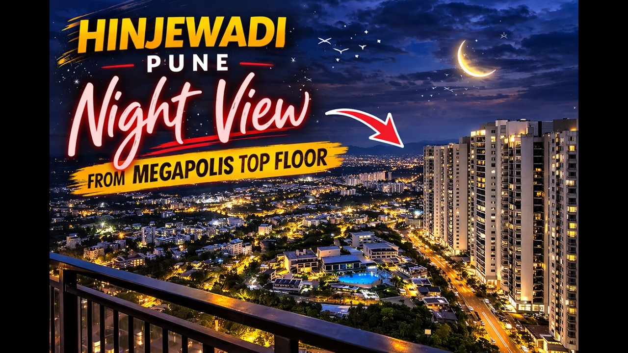 Hinjewadi Pune Night View from Megapolis Top Floor 🌃