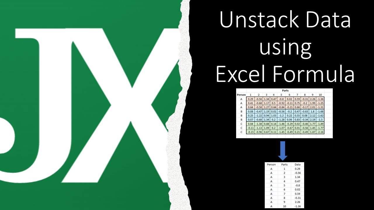 Unstack Data using Excel Formula (No Power Query)