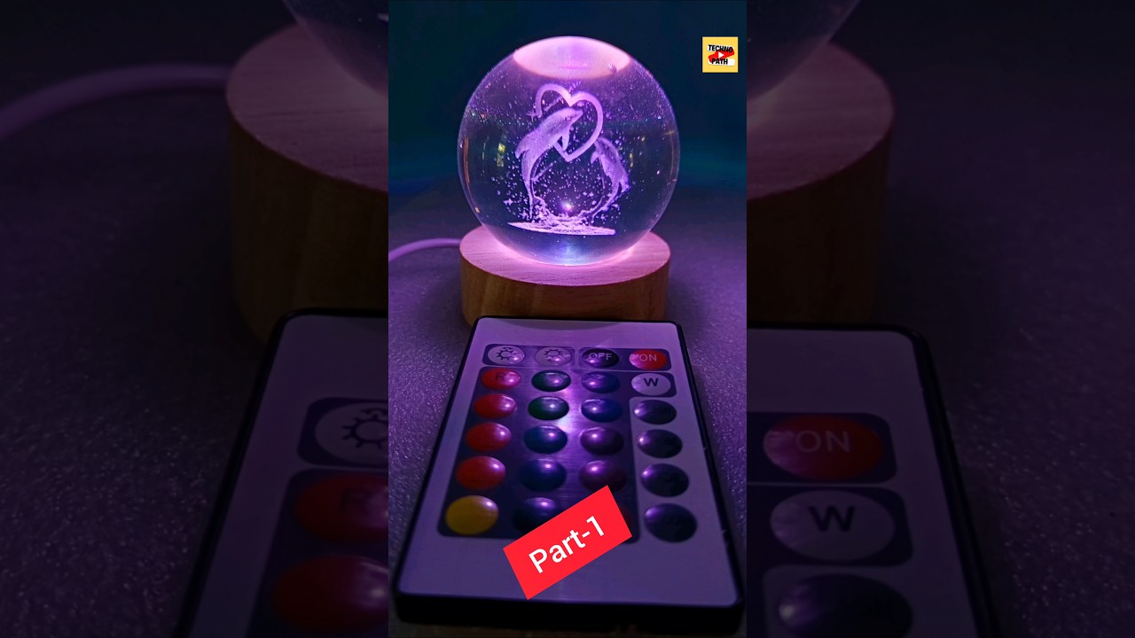 3D Crystal Ball Night Lamp | #unboxing #ytshorts #light #ledlights #3dledlight #crystalball #rgb #yt
