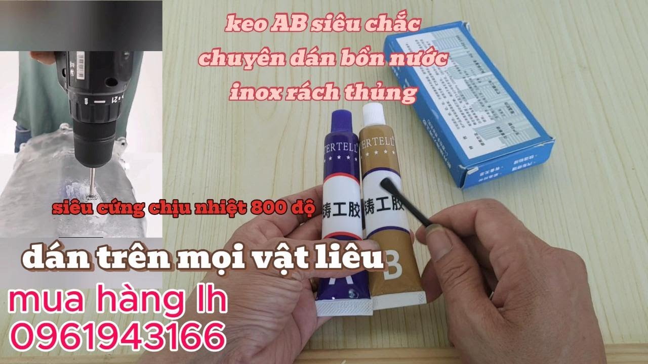 keo dán sắt chuyên dụng dán bồn nước inox siêu chắc siêu bền.