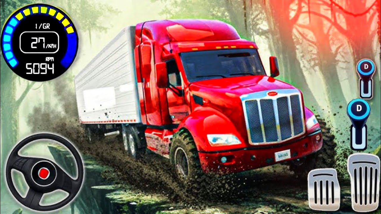 US Cargo Truck Trailer Driving 3D - Transporter Delivery Truck Simulator 2025 - Android GamePlay