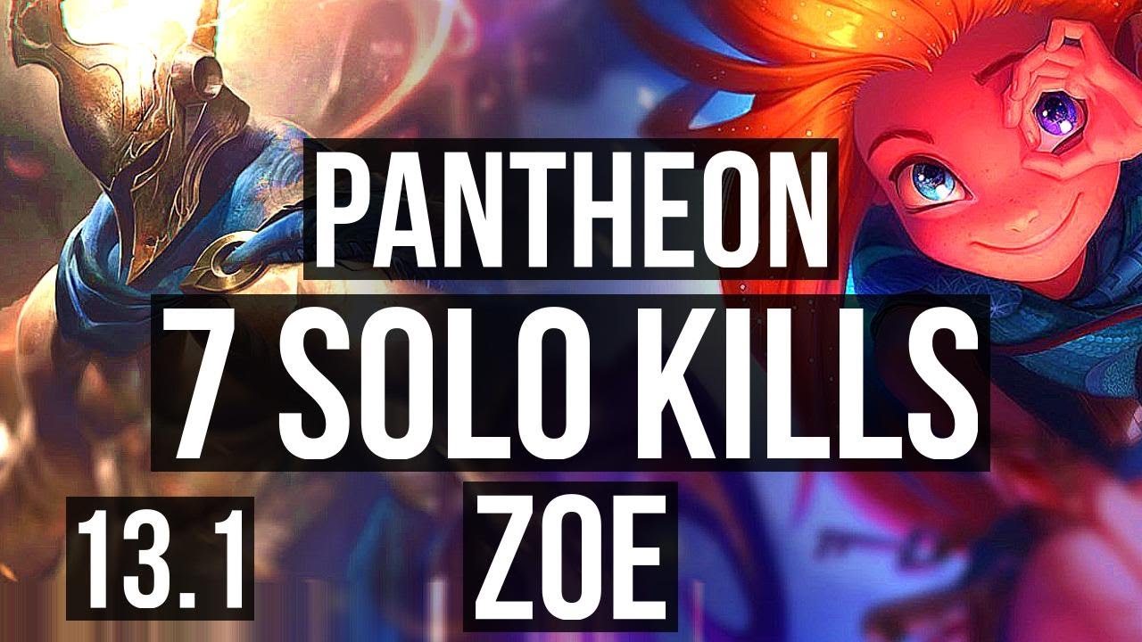 PANTHEON vs ZOE (MID) | 7 solo kills, 14/2/6, 1000+ games, Legendary | KR Diamond | 13.1