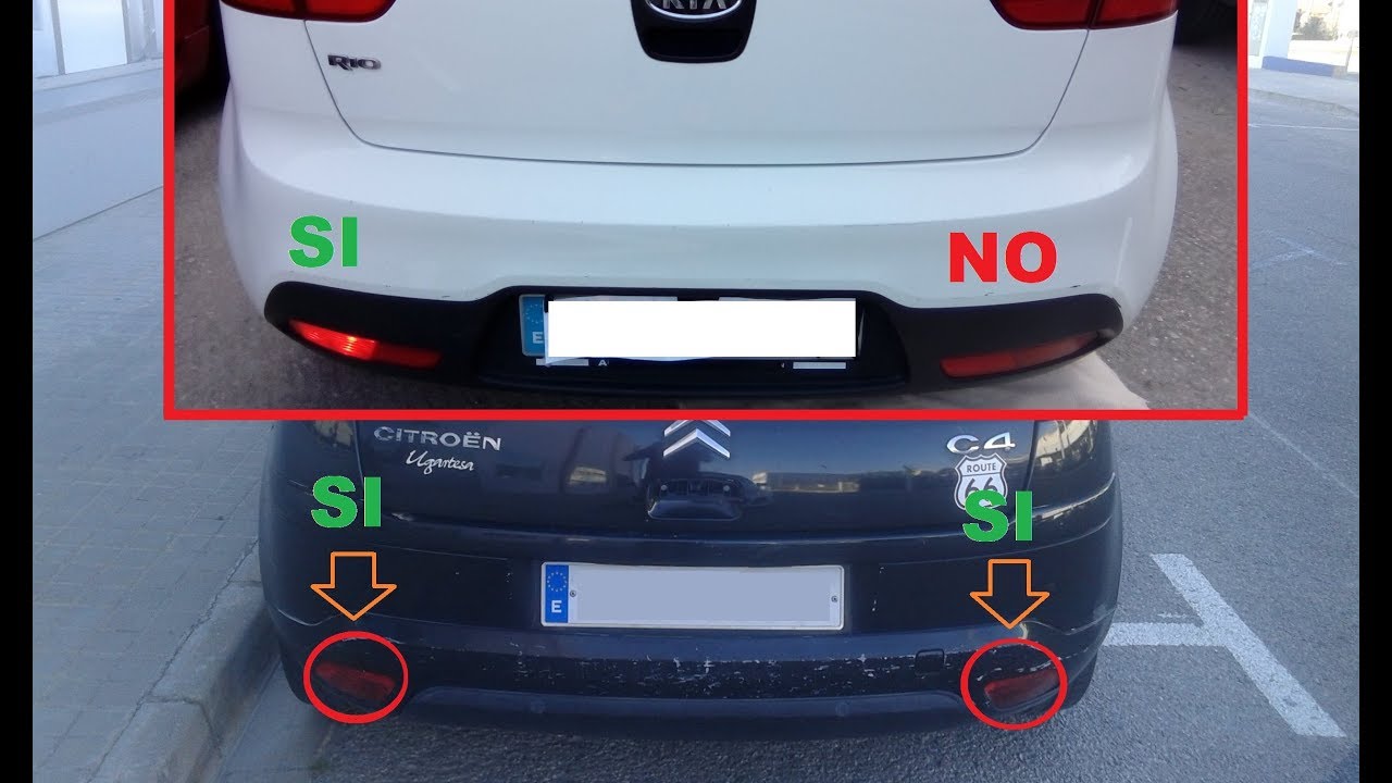 Observaciones luz antiniebla trasera en Kia RIO III y Citroën C4