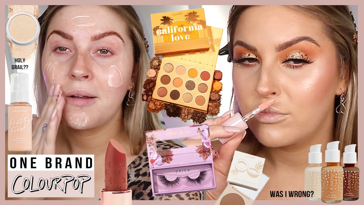 full face of COLOURPOP MAKEUP! ⭐ one brand tutorial (tangerine vibes 🍊)