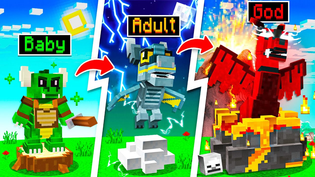 Evolving BABY DRAGONS to GOD DRAGONS in Minecraft!