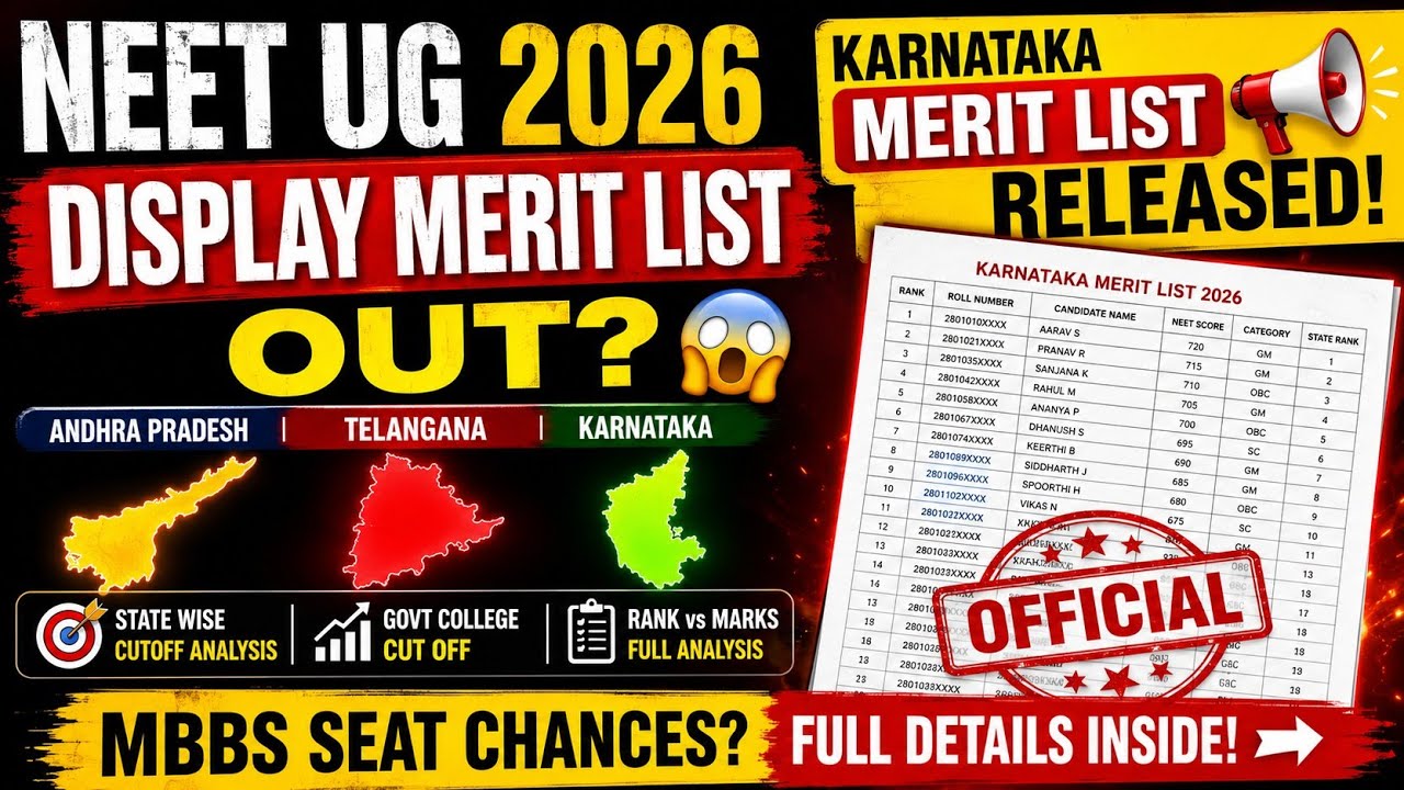 NEET UG 2024 Display Merit List OUT? | AP, Telangana & Karnataka Cutoff Analysis | MBBS HUB
