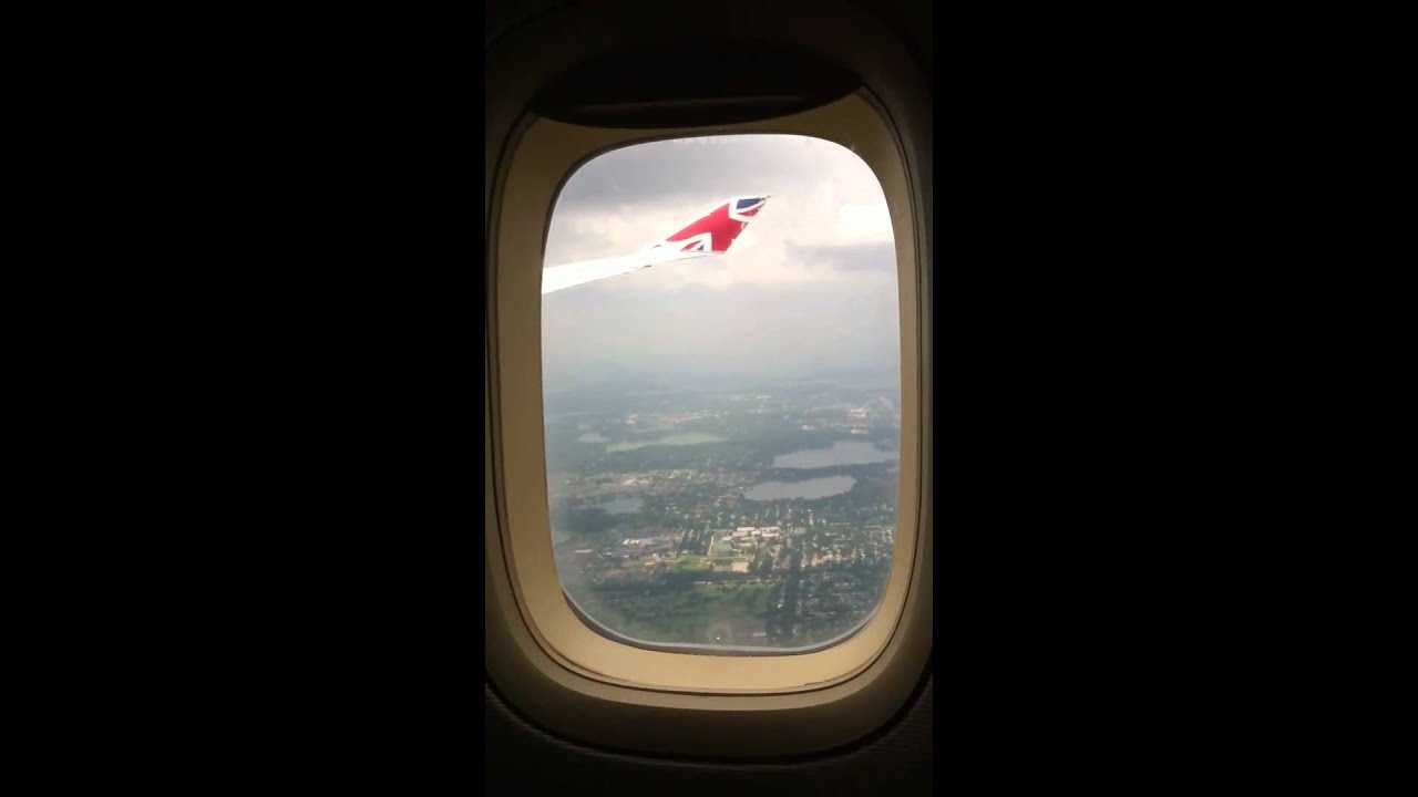VS75 Virgin Atlantic 747 Landing Orlando International Airport