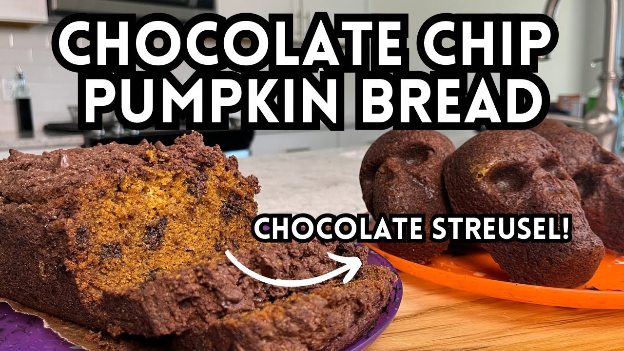 Chocolate Chip Pumpkin Bread W/ Chocolate Streusel | Halloween Special