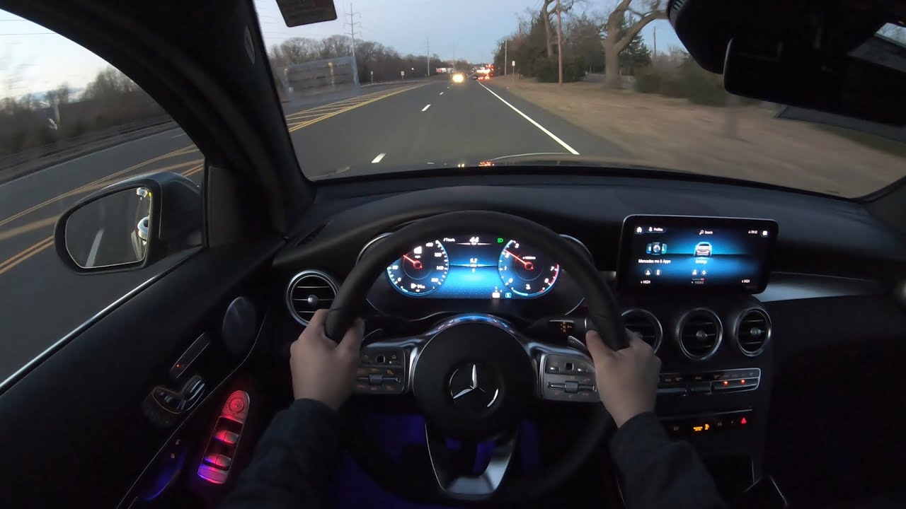 Тест-драйв Mercedes-Benz GLC coupe 2021 года от первого лица (вечер/ночь)