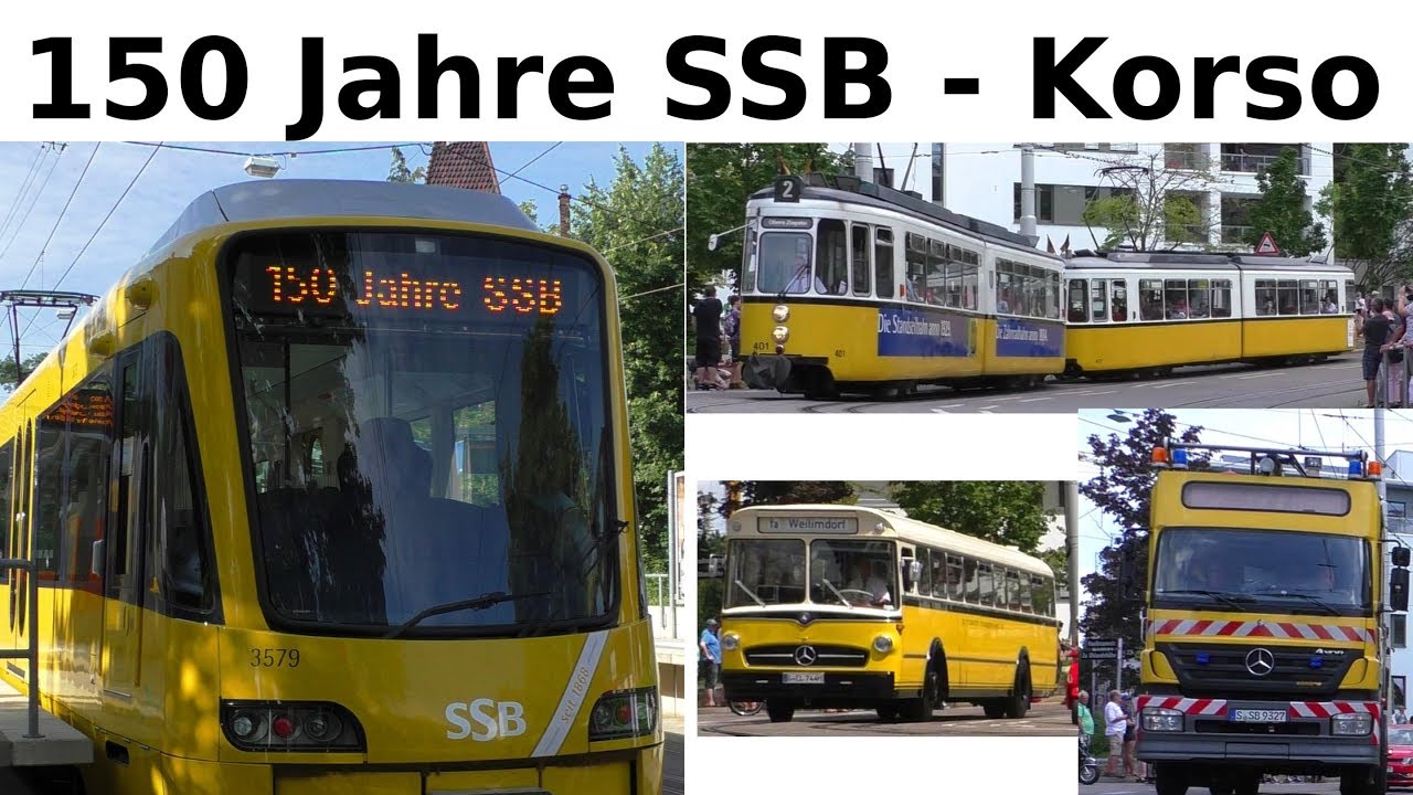 150 Jahre SSB HIGHLIGHT: KORSO 2018 Stuttgarter Strassenbahnen, Busse + Sonderfahrzeuge - Corso