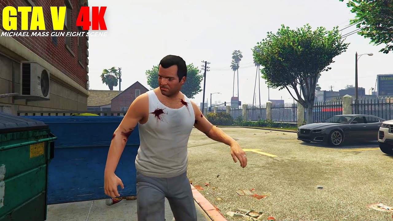 Michael Mass Intense Gunfight Scene | 4K GTA V PC Gameplay #gta #grandtheftauto
