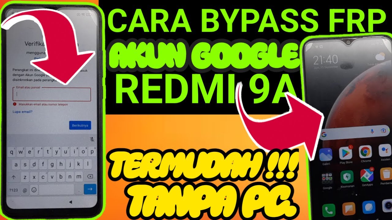 BYPASS FRP LUPA AKUN GOOGLE REDMI 9A⁉️ GAMPANG, BANYAK CELAH, BANYAK CARA, GASKEN👍👍👍