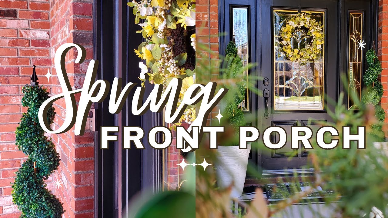 SPRING FRONT PORCH STYLING - DECORATE WITH ME 2023 | Decorating Ideas - Cute + Inviting