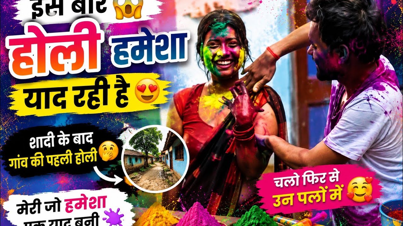 इस बार 😱की होली हमेशा याद रही है 😍शादी के बाद की गांव की पहली होली🫣 h मेरी जो हमेशा एक याद बनी 🫟