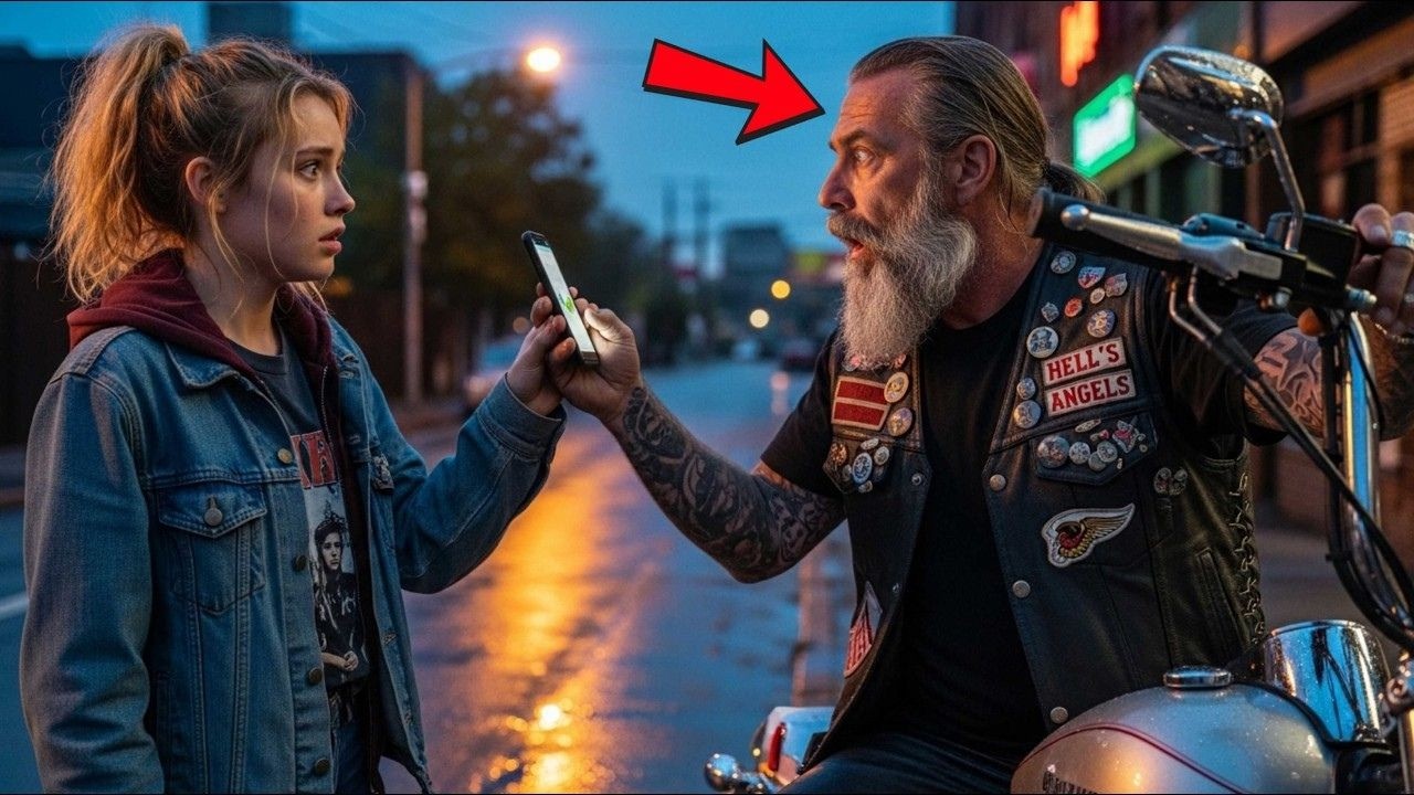 „Mein Pflegevater hat eine Website über mich“ — Mädchen zeigte einem Biker ihr Handy, 200 Angels da.