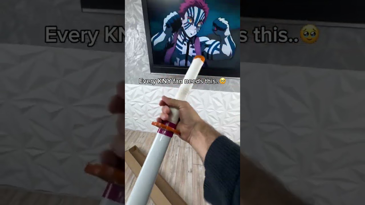 My Rengoku Katana Is Glowing In My Room 🤩 #anime #swords #demonslayer