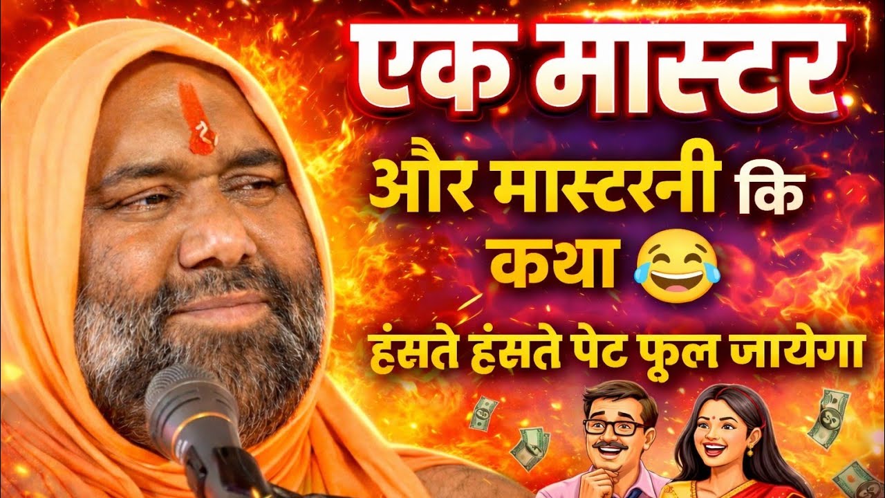 😂 एक मास्टर और मास्टरनी की मजेदार कथा | हंसते-हंसते पेट फूल जाएगा | Vishnu Chetan Ji Maharaj