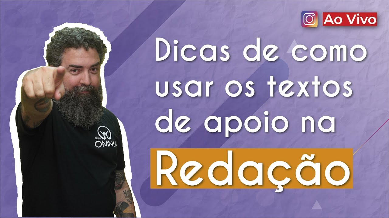 AO VIVO | Dicas de como usar os textos de apoio na Redação - Brasil Escola