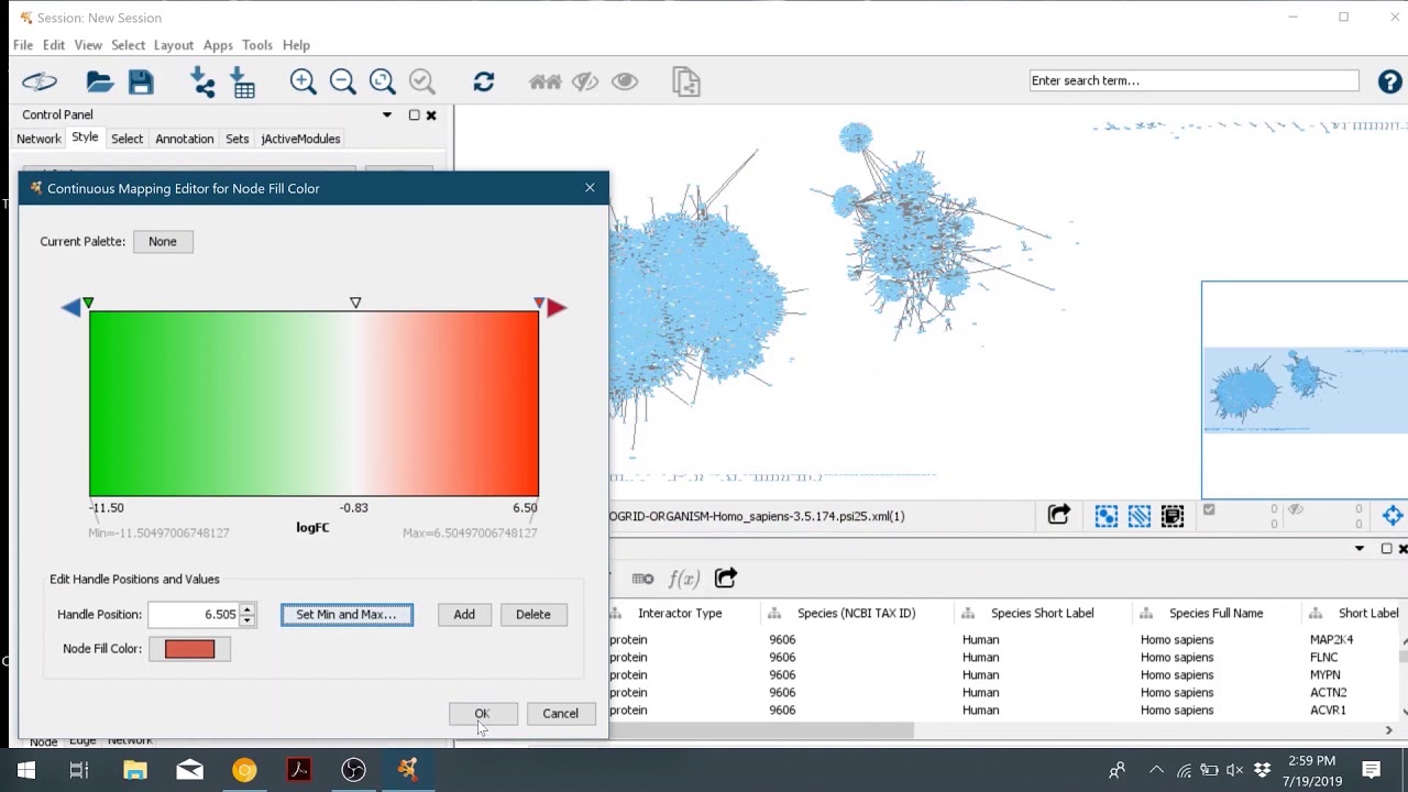 Cytoscape tutorial: How to add gene expression data to an interaction network