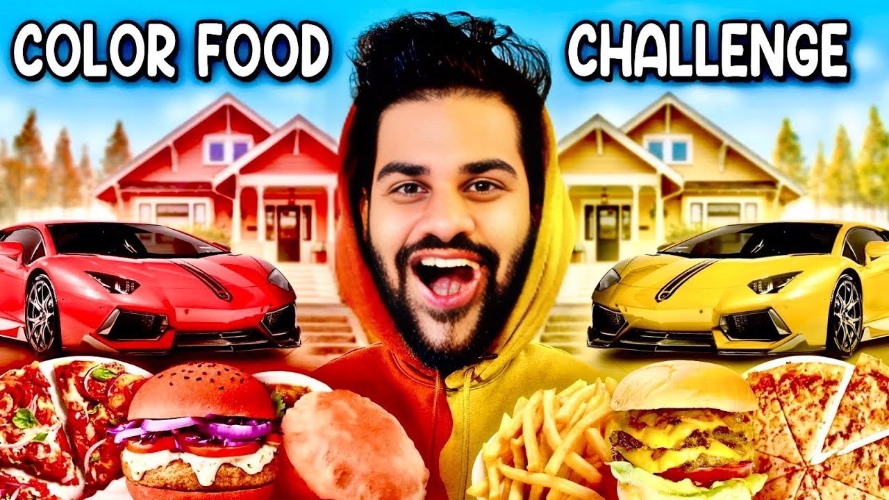 YELLOW vs RED Colour FOOD Eating challenge 😱