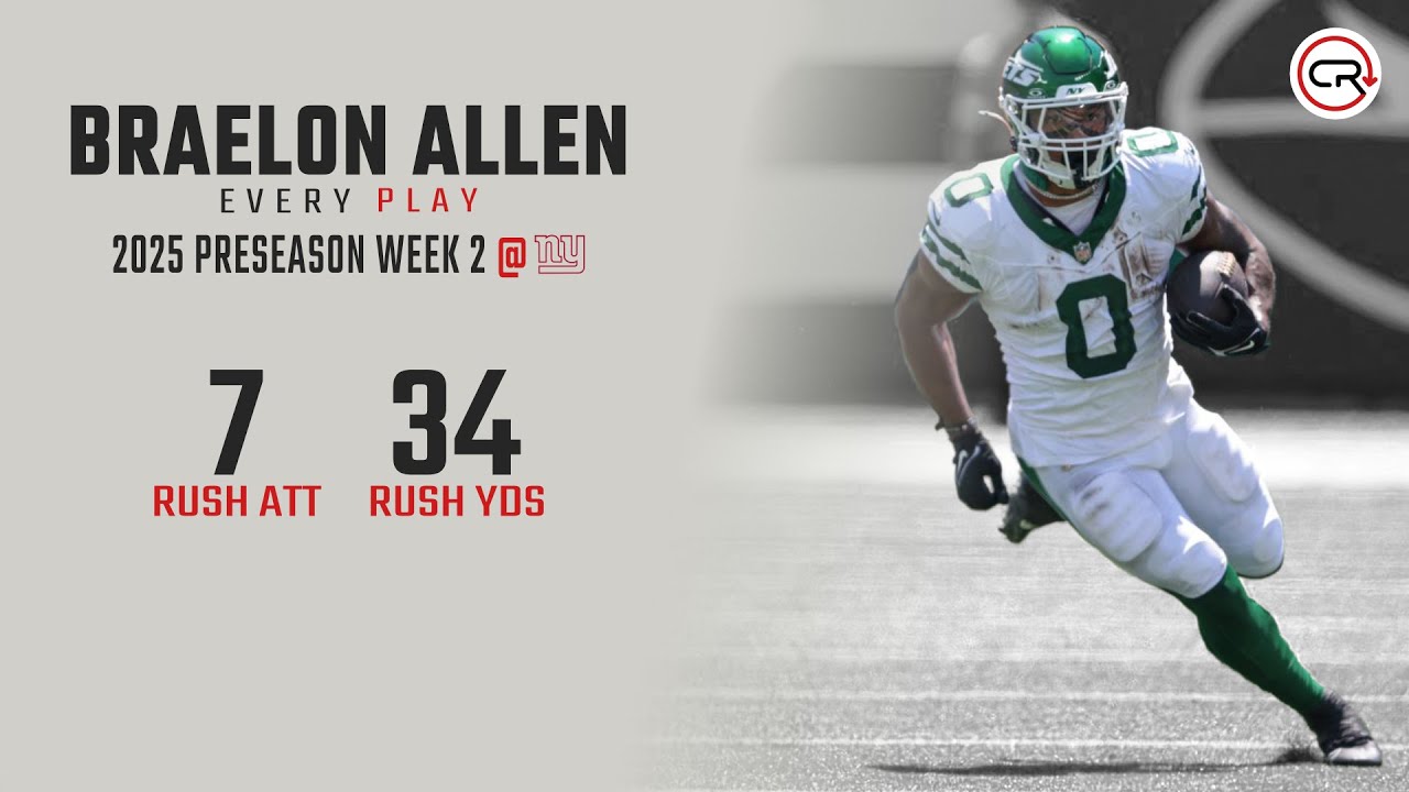 Braelon Allen Preseason Week 2 Highlights | Every Run vs Giants