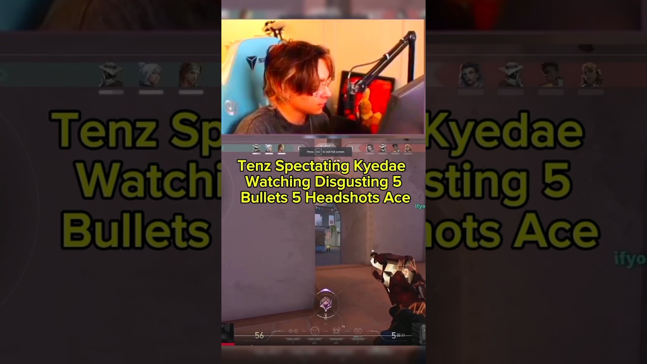 Tenz spectating kyedae 5 bullets 5 headshots ace!!!