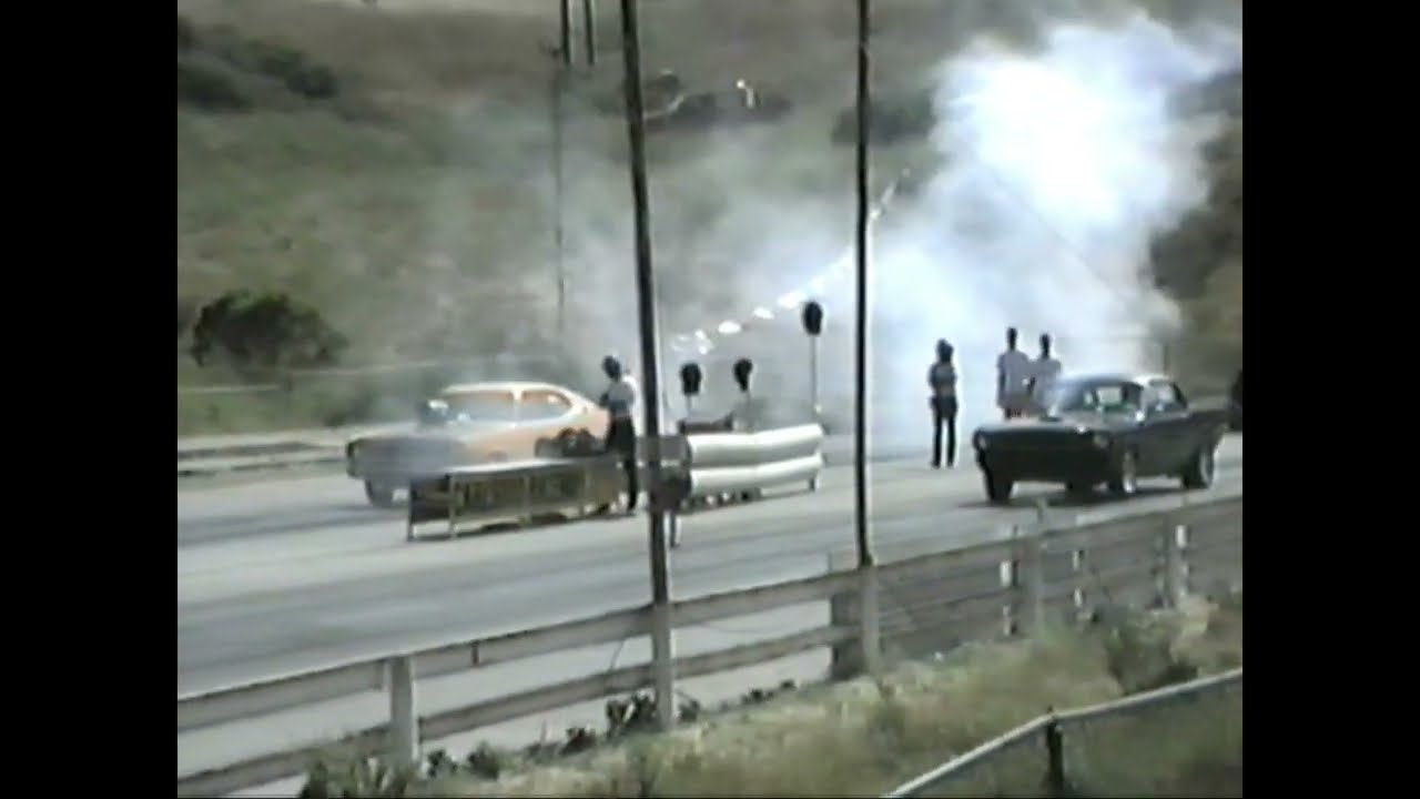 Camaro's, Firebird's and Mustang's Drag Racing at Carlsbad Raceway in the Early 90's
