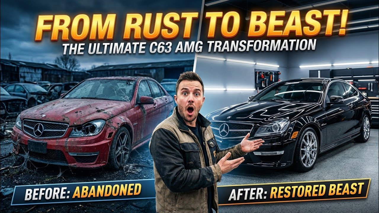 Abandoned Mercedes C63 AMG Restored After Years! (Full Transformation)😱#Ai#car