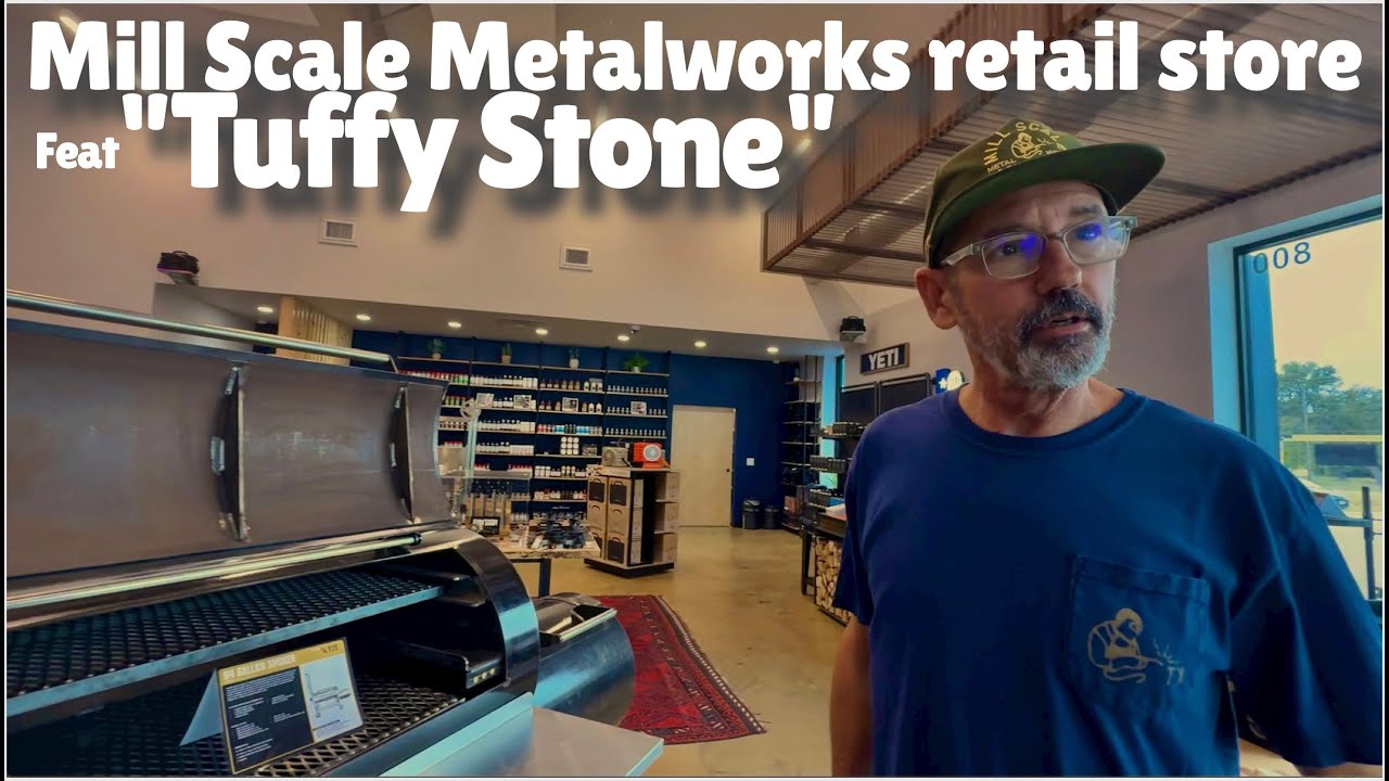 Tuffy Stone wants to sell me a smoker at the Mill Scale Metalworks retail store