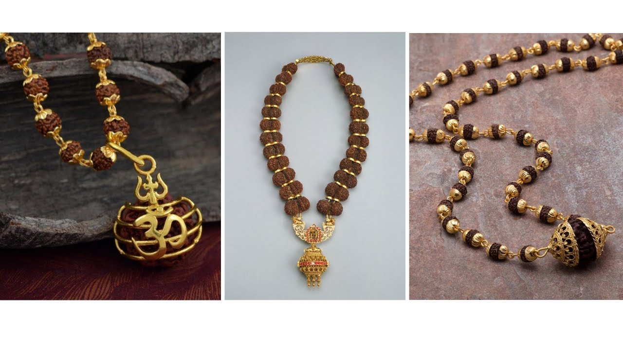 gold rudraksha mala designs with weight