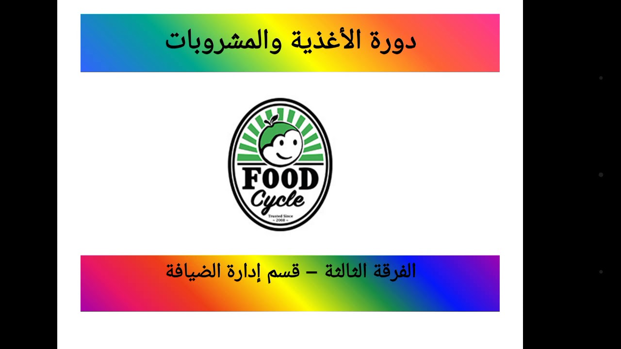 دورة الأغذية والمشروبات - المحاضرة الأخيرة