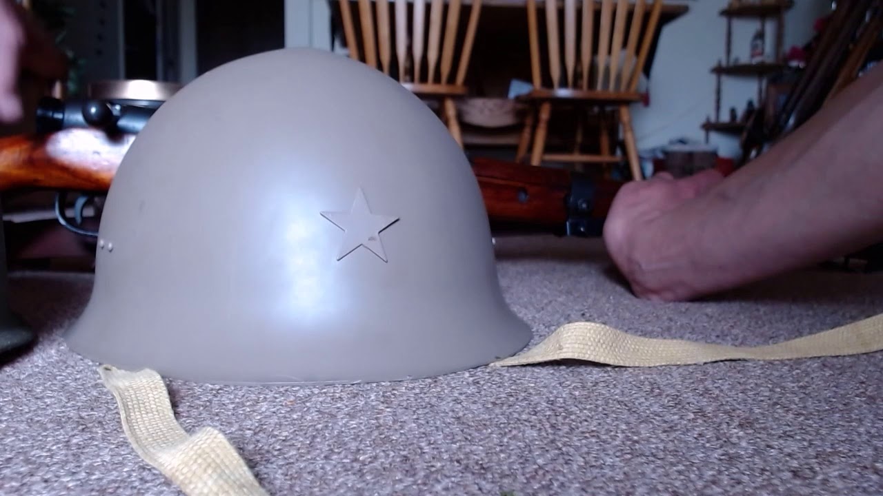 WW2 Japanese Type 90 Helmet (Reproduction) & Muzzle Cover