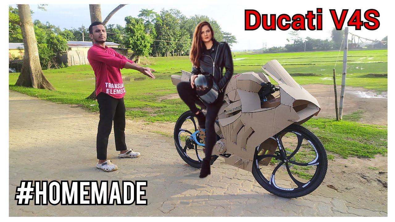Cardboard Ducati Panigal V4S Bike Converted From Cycle
