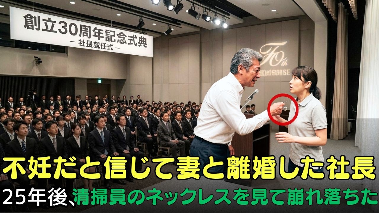 不妊だと信じて妻と離婚した社長…25年後、清掃員のネックレスを見て崩れ落ちた | 人生の教訓