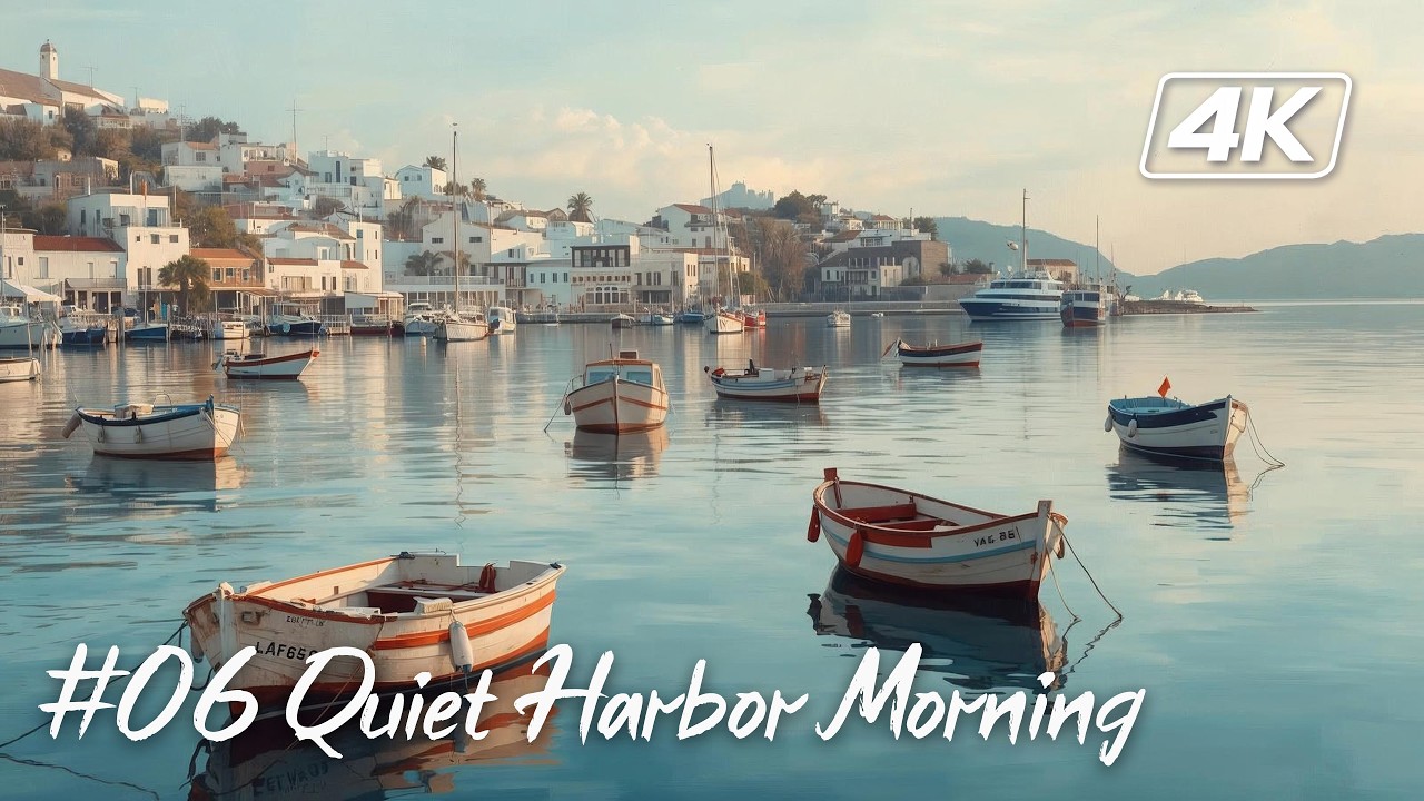 Mediterranean Wall Art #06 | Quiet Harbor Morning | 4K Art Wallpaper | 2 Hours