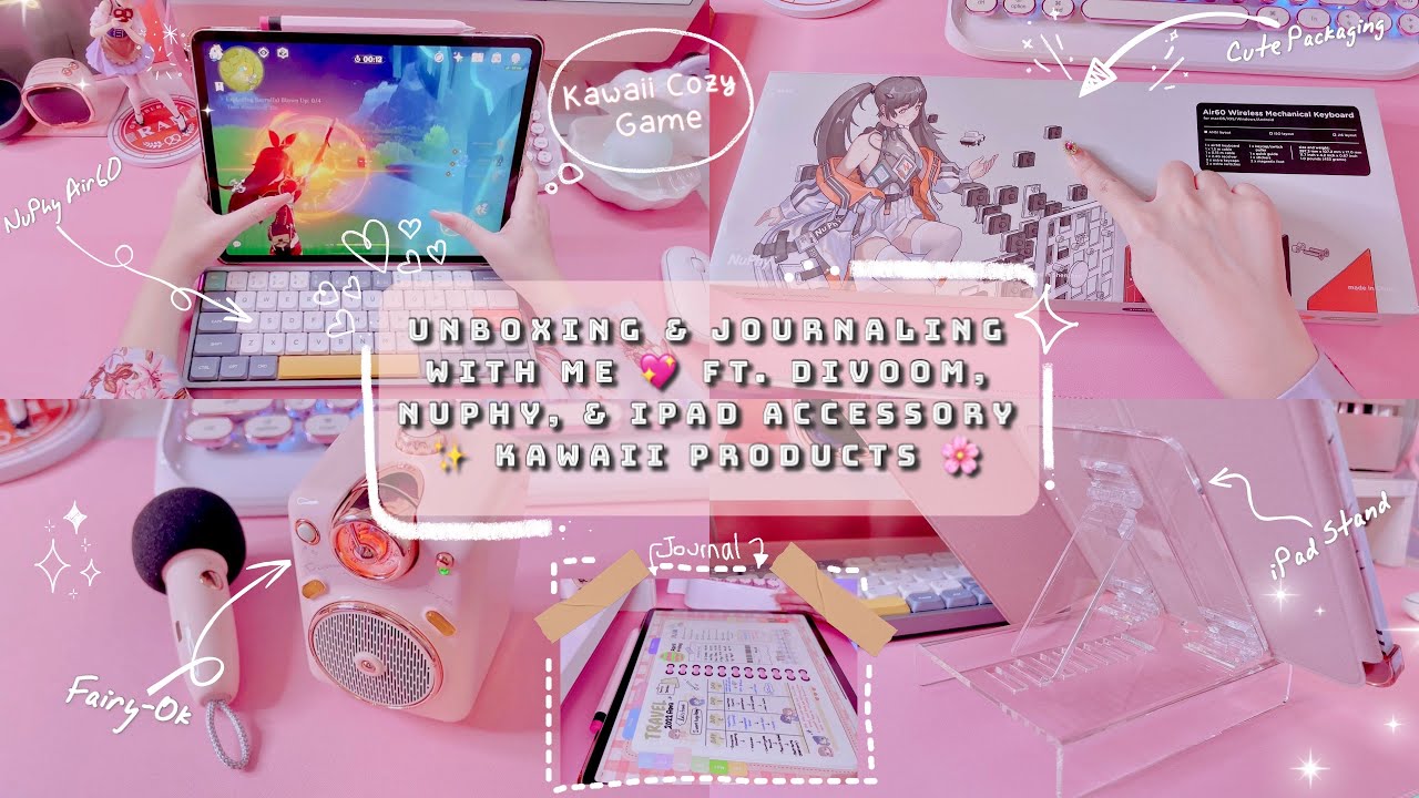 Unboxing & Journaling With Me 💖 ft. Divoom, NuPhy, & iPad Accessory ✨ Kawaii Products 🌸 No BGM 🎶