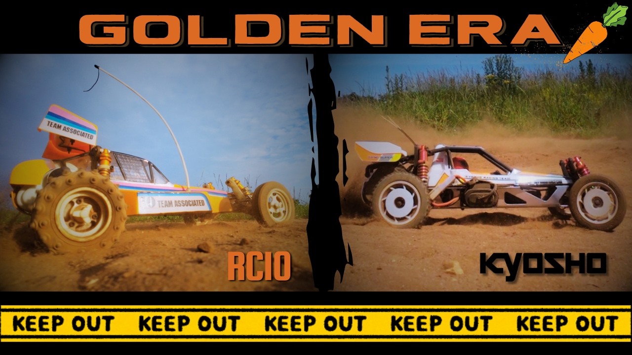 Vintage RC10 & Kyosho Buggies Ripping Sand… featuring: a Random Vegetable!
