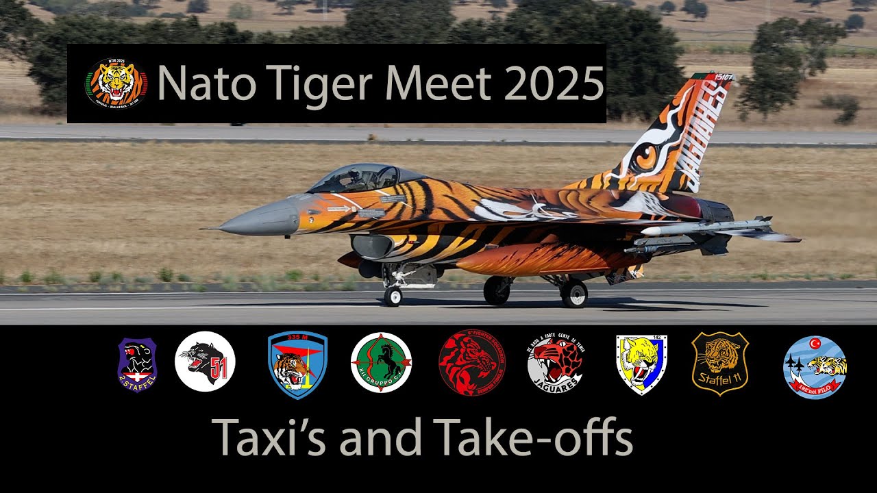 4K - Nato Tiger Meet 2025 taxi and take-off's,  Media Day September 25, 2025.