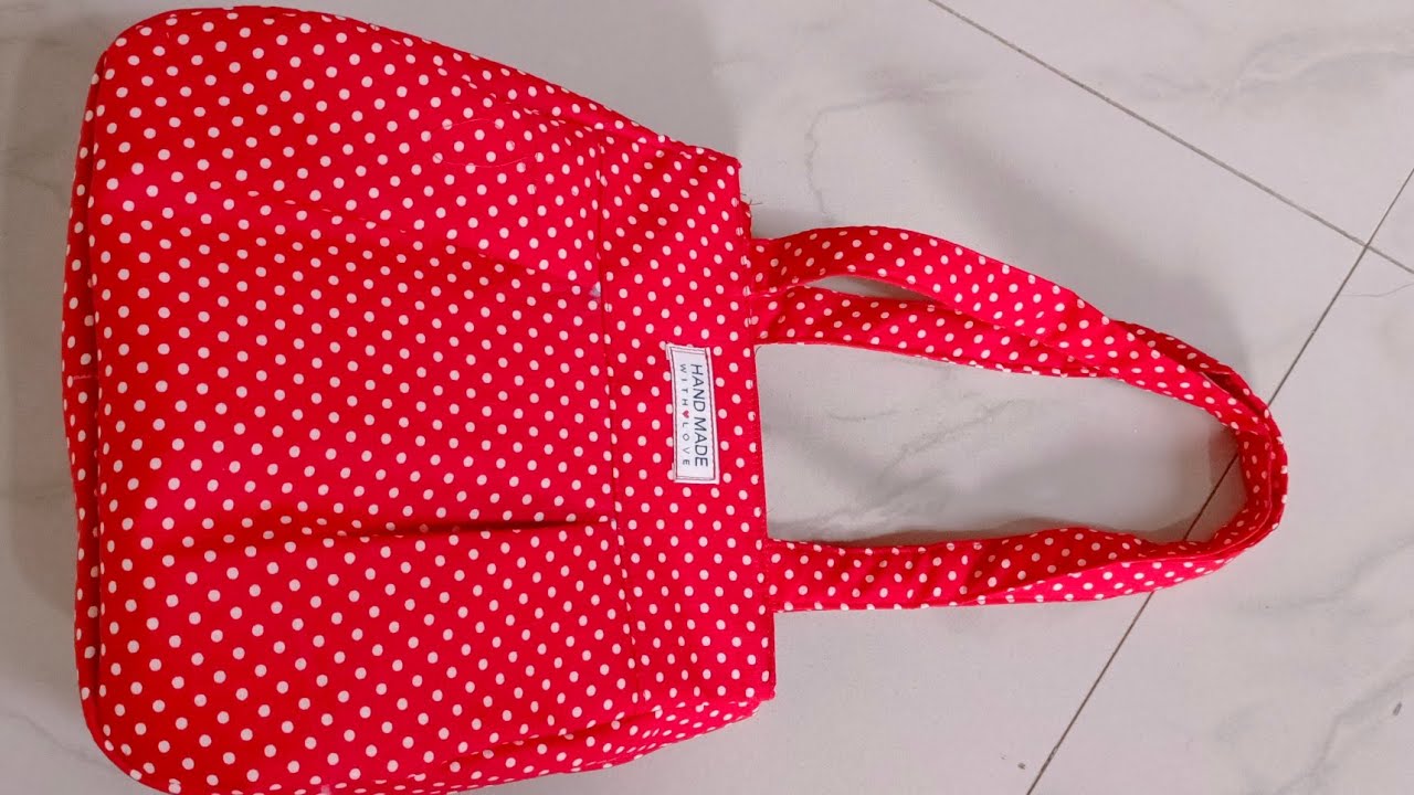 रेडीमेड स्टाईल बॅग बनाये घर पर ही-zipper handbag cutting and stitching at home/bag banane ka tarika