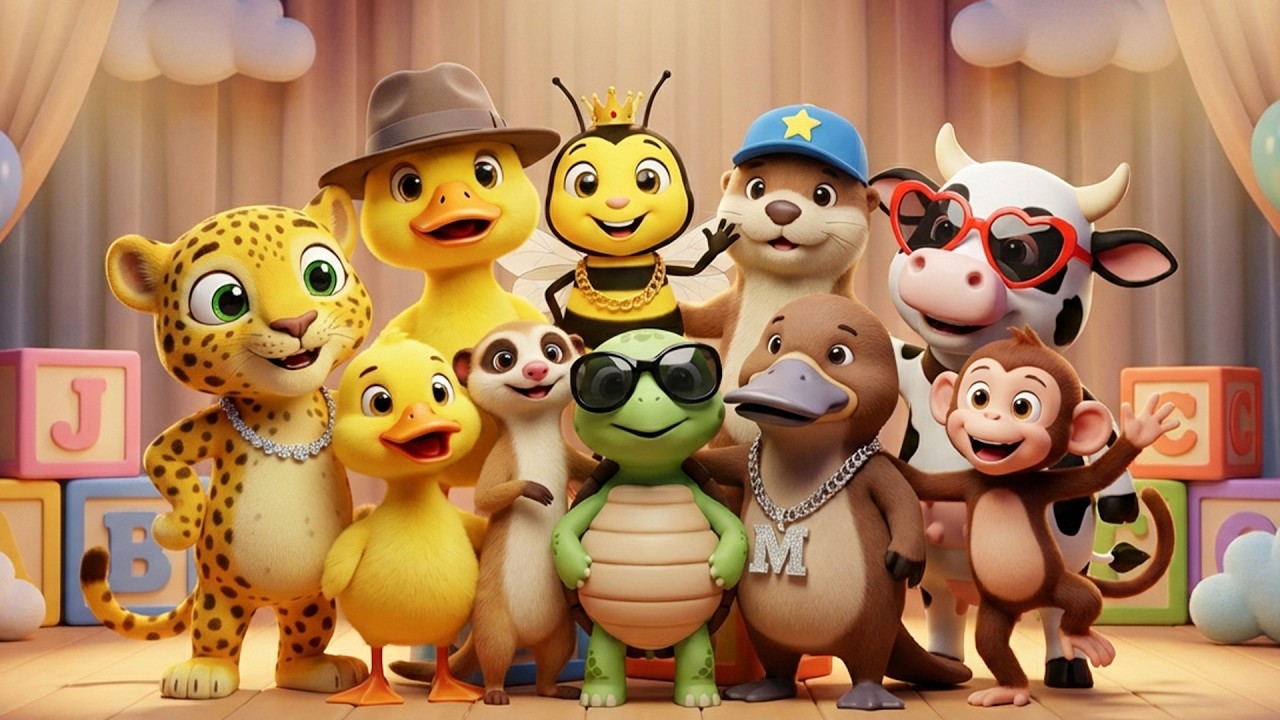 baila el patito 🦆 el leopardo 🐆 la rana 🐸 la abeja 🐝 el elefante 🐘 | canciones infantiles 3d