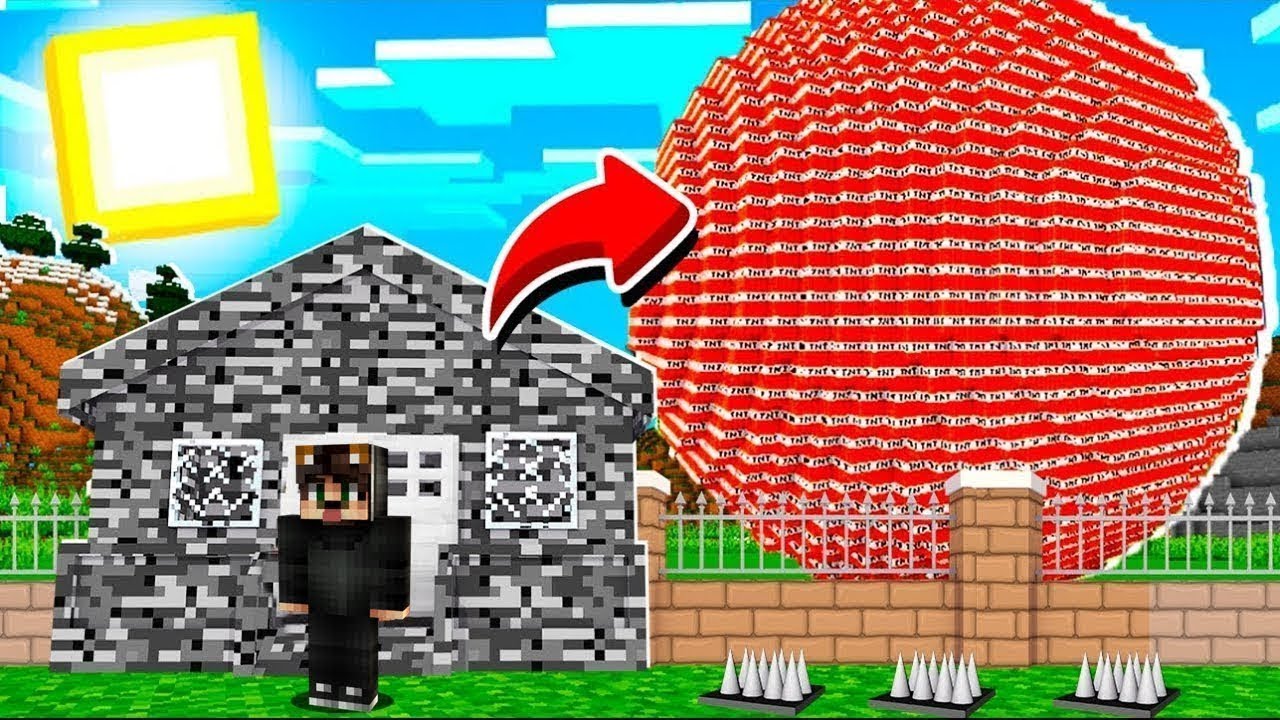 DEV TNT TOPU VS GÜVENLİ KATMAN KAYASI! 😱   Minecraft