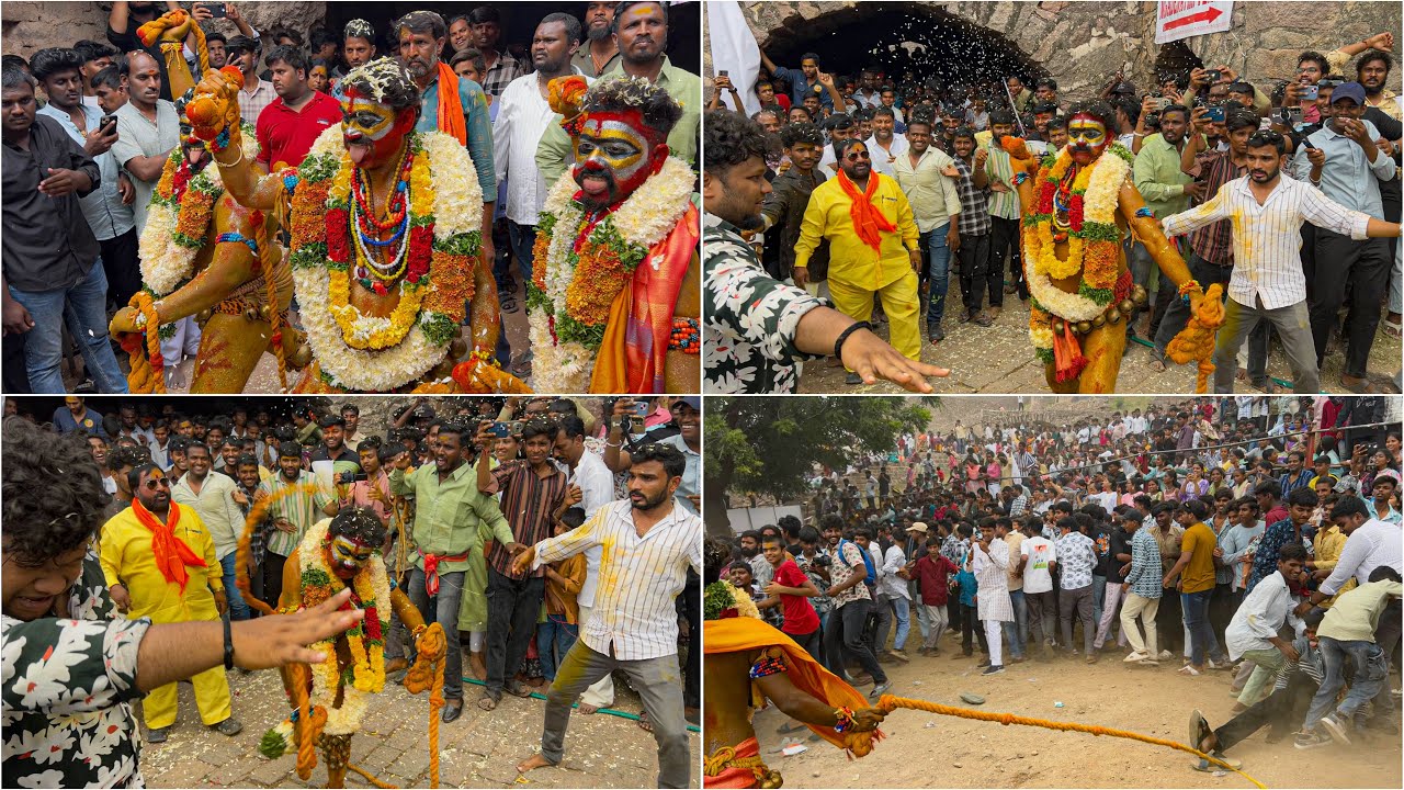 Old City Vijay Potharaj Beating | Vijay Potharaj Entry at #golcondabonalu2025 | Potharaj Dance