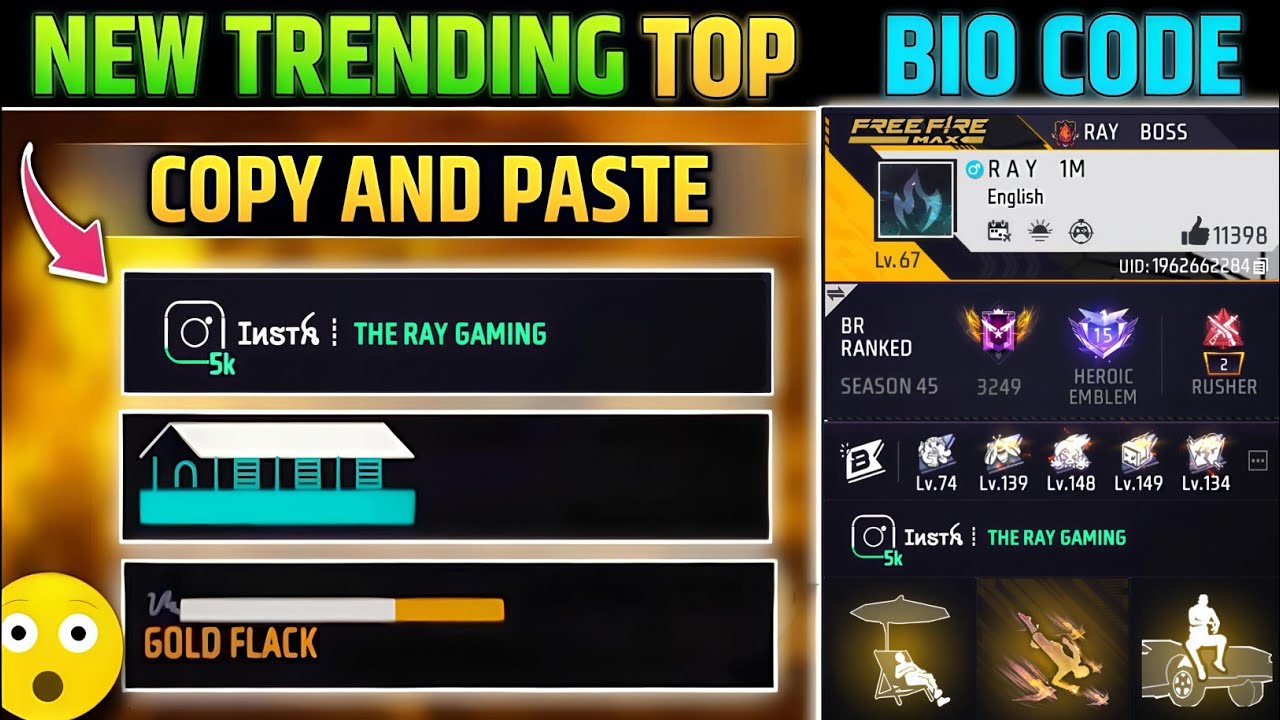 Free Fire Insta Bio Code 2025 💥 | FF Logo Trick for Profile