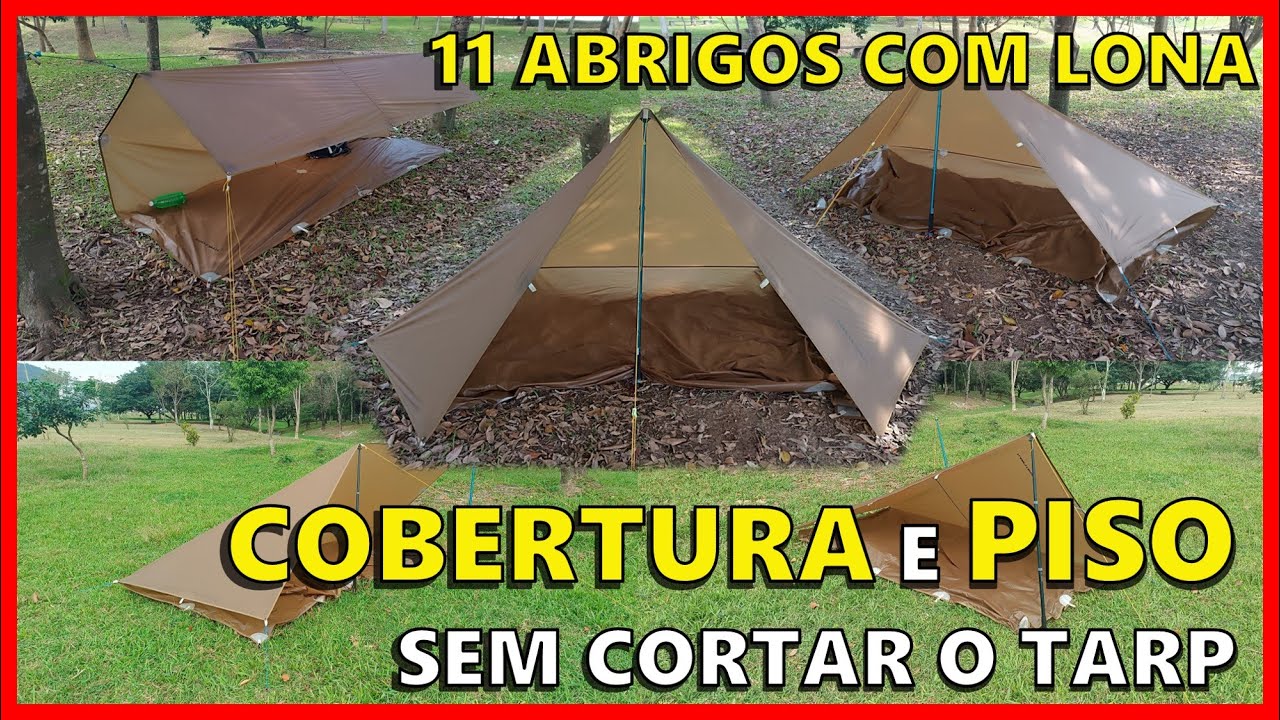 11 Abrigos com Piso utilizando Tarp/Lona 3x3 - Montagem de Tarp #3